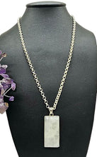Load image into Gallery viewer, Rainbow Moonstone Pendant, Large Rectangle Shape, Sterling Silver, Goddess Gem - GemzAustralia 