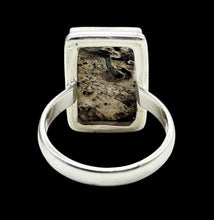 Load image into Gallery viewer, Rectangle Paua Shell Ring, Size 8.25, Sterling Silver, Abalone Shell, Brings Prosperity, Peace, Good Luck &amp; Strength