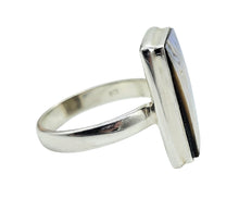 Load image into Gallery viewer, Rectangle Paua Shell Ring, Size 8.25, Sterling Silver, Abalone Shell, Brings Prosperity, Peace, Good Luck &amp; Strength
