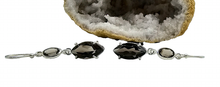 Load image into Gallery viewer, Dangly Smoky Quartz Earrings, Double drops, Sterling Silver, Caramel Brown, Grounding - GemzAustralia 