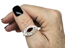 Load image into Gallery viewer, Marquise Garnet Ring, January Birthstone, 3 Sizes, Sterling Silver, Energy Stone, Natural - GemzAustralia 