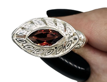 Load image into Gallery viewer, Marquise Garnet Ring, January Birthstone, 3 Sizes, Sterling Silver, Energy Stone, Natural - GemzAustralia 