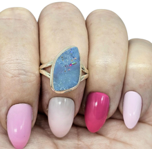Load image into Gallery viewer, Opulent Opal Ring, Size O, October Birthstone, Australian Opal, Good Luck Stone - GemzAustralia 