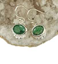 Load image into Gallery viewer, Emerald Earrings, May Birthstone, Stone of Inspiration, Strengthens Memory - GemzAustralia 