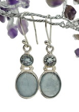 Load image into Gallery viewer, Aquamarine &amp; Blue Topaz Earrings, March and December Birthstones, Sterling Silver - GemzAustralia 