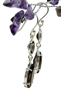 Load image into Gallery viewer, Dangly Smoky Quartz Earrings, Double drops, Sterling Silver, Caramel Brown, Grounding - GemzAustralia 