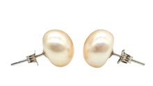 Load image into Gallery viewer, Freshwater Pearl Studs, June Birthstone, Bridal Jewellery, Sterling Silver - GemzAustralia 