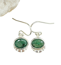 Load image into Gallery viewer, Emerald Earrings, May Birthstone, Stone of Inspiration, Strengthens Memory - GemzAustralia 