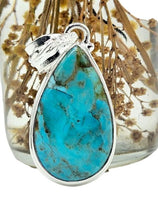 Load image into Gallery viewer, Teardrop Turquoise Pendant, December Birthstone, Sterling Silver, Blue Turquoise - GemzAustralia 