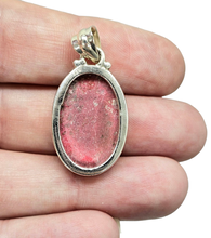 Load image into Gallery viewer, Oval Thulite Pendant, Vibrant Pink Gemstone, Pink Zoisite, Rosaline Crystal, Love Stone - GemzAustralia 
