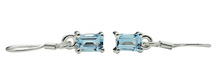 Load image into Gallery viewer, Emerald Faceted Blue Topaz Earrings, 6.2 carats, Sterling Silver, December Birthstone - GemzAustralia 