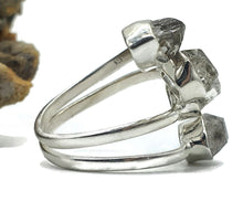 Load image into Gallery viewer, Herkimer Diamond Ring, Size 7, Sterling Silver, Double Terminated Quartz, Rough Gem - GemzAustralia 