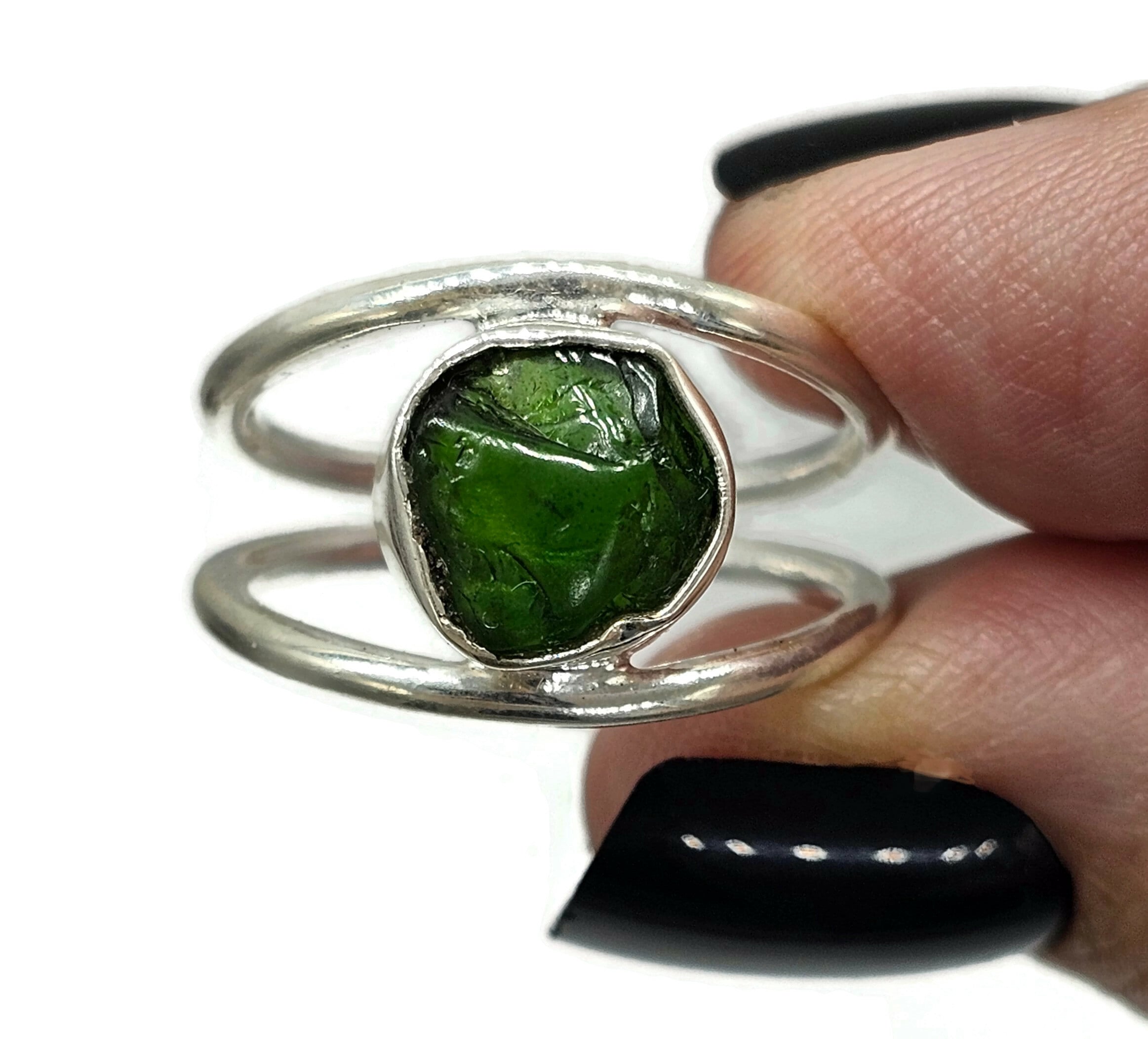 RARE Green 2024 Diamond and Diopside Ring Size in Pictures