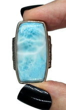 Load image into Gallery viewer, Dolphin Stone Ring, Larimar Ring, Size O, Stone of Atlantis, 925 Sterling Silver - GemzAustralia 