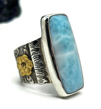 Load image into Gallery viewer, Dolphin Stone Ring, Larimar Ring, Size O, Stone of Atlantis, 925 Sterling Silver - GemzAustralia 