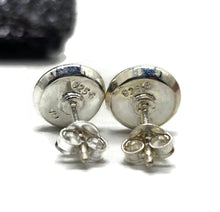 Load image into Gallery viewer, Rainbow Moonstone Stud Earrings, Sterling Silver, Round Shaped, June Birthstone - GemzAustralia 