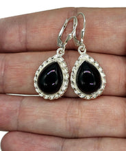 Load image into Gallery viewer, Black Onyx Earrings, Pear Shaped, Sterling Silver, Leo Capricorn Zodiac Gemstone - GemzAustralia 