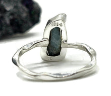 Load image into Gallery viewer, Raw Larimar Ring, Size S, Dolphin Stone, Sterling Silver, Stone of Atlantis - GemzAustralia 