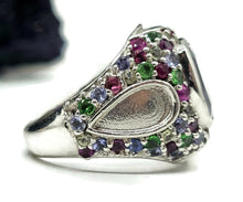 Load image into Gallery viewer, Amethyst, Tsavorite, Ruby, Blue Sapphire, Pink Sapphire &amp; Yellow Sapphire Ring, size P - GemzAustralia 