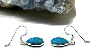 Arizona Turquoise Earrings, Sterling Silver, Pear Shaped, Protection Stone, Love Stone - GemzAustralia 