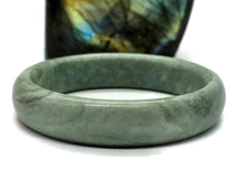 Load image into Gallery viewer, Solid Jade Bangle, 58mm Diameter, Green Nephrite Jade, Protection Gem, Lucky Gemstone,