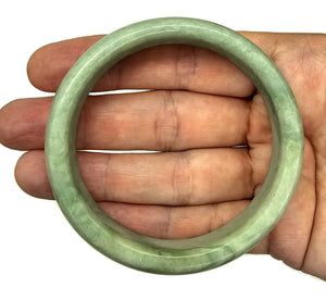 Solid Jade Bangle, 58mm Diameter, Green Nephrite Jade, Protection Gem, Lucky Gemstone,