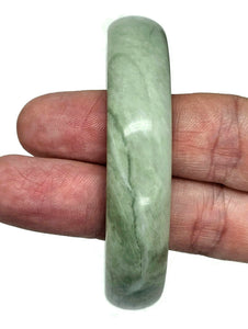 Solid Jade Bangle, 58mm Diameter, Green Nephrite Jade, Protection Gem, Lucky Gemstone,