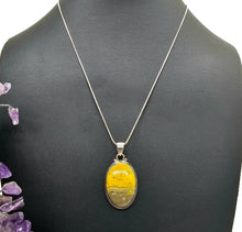 Load image into Gallery viewer, Oval Bumblebee Pendant, Eclipse Jasper, Sterling Silver, Yellow Orange Black Gemstone