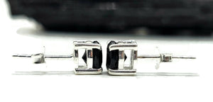 Black Onyx Stud Earrings, Sterling Silver, Round prong set, Strength Giving, Support