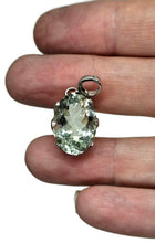 Load image into Gallery viewer, Prasiolite Pendant, Oval shaped, Sterling Silver, Green Amethyst Gemstone, Spiritual Stone