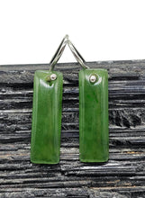 Load image into Gallery viewer, Solid Jade Earrings, Sterling Silver, Hand carved rectangles, British Columbia Nephrite Jade - GemzAustralia 