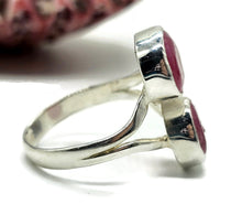 Load image into Gallery viewer, Raw Ruby Ring, Size R, July Birthstone, Sterling Silver, Round Shaped, Rough Gemstones