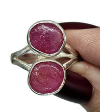 Load image into Gallery viewer, Raw Ruby Ring, Size R, July Birthstone, Sterling Silver, Round Shaped, Rough Gemstones