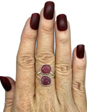 Load image into Gallery viewer, Raw Ruby Ring, Size R, July Birthstone, Sterling Silver, Round Shaped, Rough Gemstones