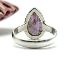 Load image into Gallery viewer, Super 7 ring, Cacoxenite Ring, Melody Stone Ring, Size P, Sterling Silver, Pear Shaped