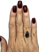 Load image into Gallery viewer, Super 7 ring, Cacoxenite Ring, Melody Stone Ring, Size P, Sterling Silver, Pear Shaped