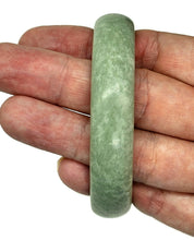 Load image into Gallery viewer, Solid Jade Bangle, 58mm Diameter, Green Nephrite Jade, Protection Gem, Lucky Gemstone,