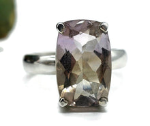 Load image into Gallery viewer, Rectangle Ametrine Ring, Size T, Sterling Silver, Combination of Amethyst &amp; Citrine