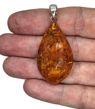 Load image into Gallery viewer, Cognac Amber Pendant, Sterling Silver, Millions of years old, Fossilized Tree Resin