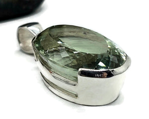 Green AMETHYST / Prasiolite Pendant, 44 carats, Oval Shaped, Sterling Silver