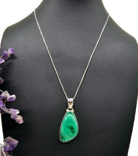 Load image into Gallery viewer, Malachite Pendant, Sterling Silver, Ravishing Rich Green Gemstone, Visionary Stone