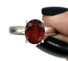 Load image into Gallery viewer, Ruby Ring, Size R 1/2, Sterling Silver, July Birthstone, Oval Faceted, Energy Stone