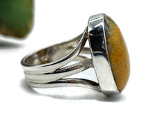 Load image into Gallery viewer, Bumblebee Jasper ring, Size Q, Sterling Silver, Oval Shaped, Eclipse Jasper, Bright Yellow