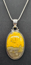 Load image into Gallery viewer, Oval Bumblebee Pendant, Eclipse Jasper, Sterling Silver, Yellow Orange Black Gemstone