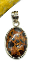 Load image into Gallery viewer, Bauxite Pendant, Sterling Silver, Oval Shaped, Cheetah Pattern, Release of Anger