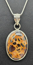 Load image into Gallery viewer, Bauxite Pendant, Sterling Silver, Oval Shaped, Cheetah Pattern, Release of Anger