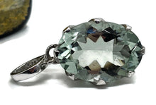 Load image into Gallery viewer, Prasiolite Pendant, Oval shaped, Sterling Silver, Green Amethyst Gemstone, Spiritual Stone