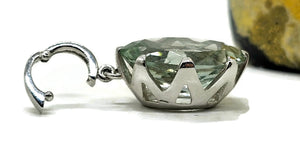 Prasiolite Pendant, Oval shaped, Sterling Silver, Green Amethyst Gemstone, Spiritual Stone