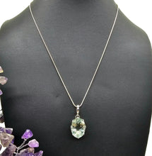 Load image into Gallery viewer, Prasiolite Pendant, Oval shaped, Sterling Silver, Green Amethyst Gemstone, Spiritual Stone