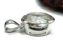 Load image into Gallery viewer, 26 carat Clear Quartz Crystal Pendant, Sterling Silver, Oval Faceted, Concentration Stone